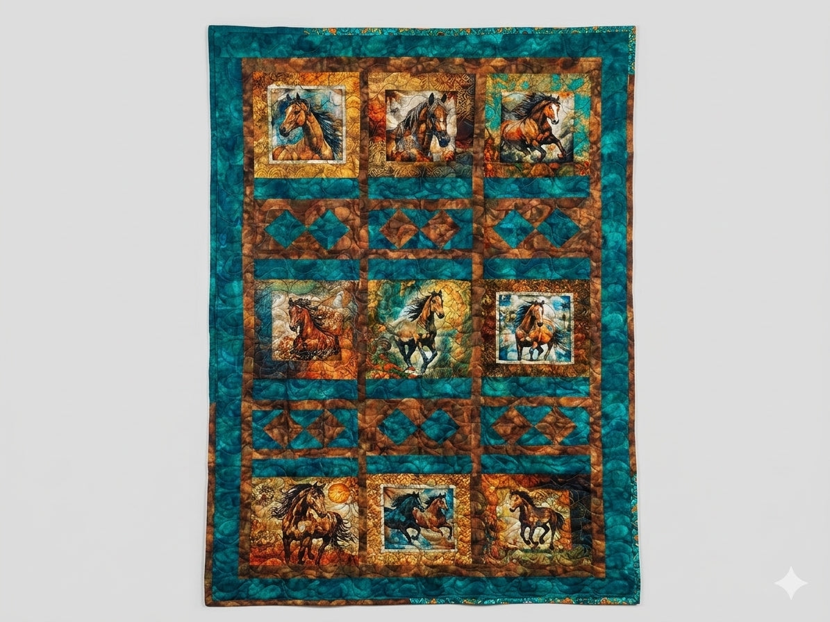 Wild Horses Artisan Quilt
